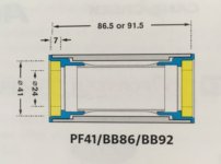 PF-41 adapter for Pressfit bottom brackets - Luna Cycle