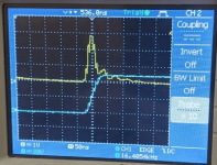 Parasitic bounce on gate 10x probe with switching of switch node.PNG