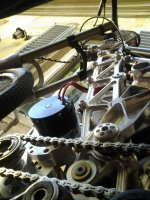 Chain touch the swingarm plate at full comp..jpg