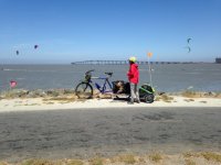 Xtracycle Tanya Guinni with wind surgers.jpg