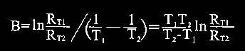 NTC thermistors beta calculation formula